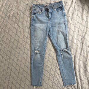 Zara High Rise Basic Ripped Jeans z1975 Denim, Size 6